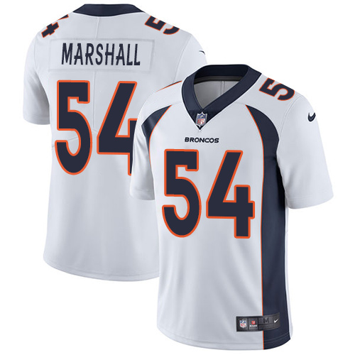 Nike Broncos #54 Brandon Marshall White Men's Stitched NFL Vapor Untouchable Limited Jersey - Click Image to Close